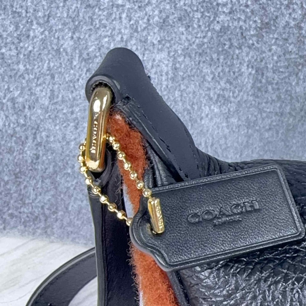 COACH F76662 Shearling and Pebbled Leather Fanny Pack Belt Bag Travel Minimalist - Picture 7 of 11